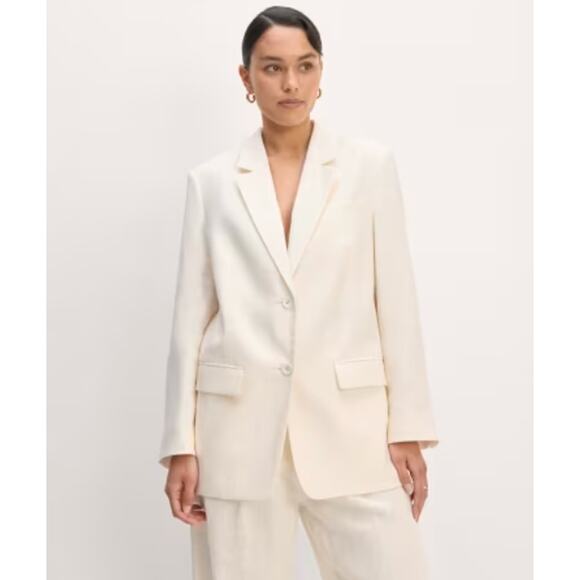 Everlane SZ 00 The Oversized Blazer in Linen Bone $178 NWT - Picture 1 of 6